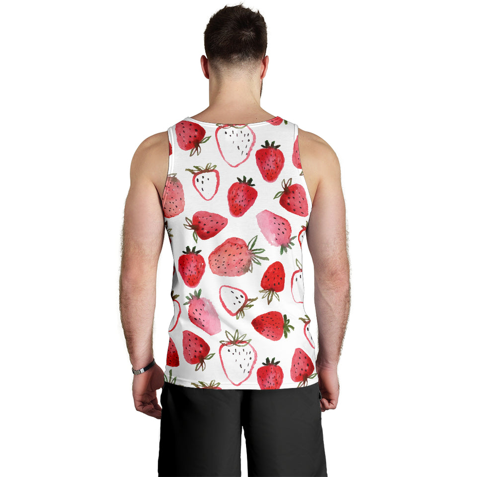 watercolor hand drawn beautiful strawberry pattern Men Tank Top