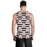 Donuts pink icing striped pattern Men Tank Top