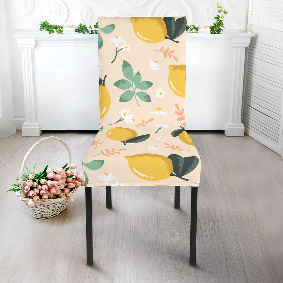 Lemon Flower Leave Pattern Dining Chair Slipcover