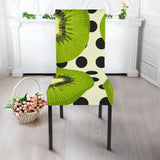 Kiwi Black Dot Background Dining Chair Slipcover