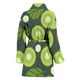 Whole Sliced Kiwi Leave And Flower Women'S Bathrobe