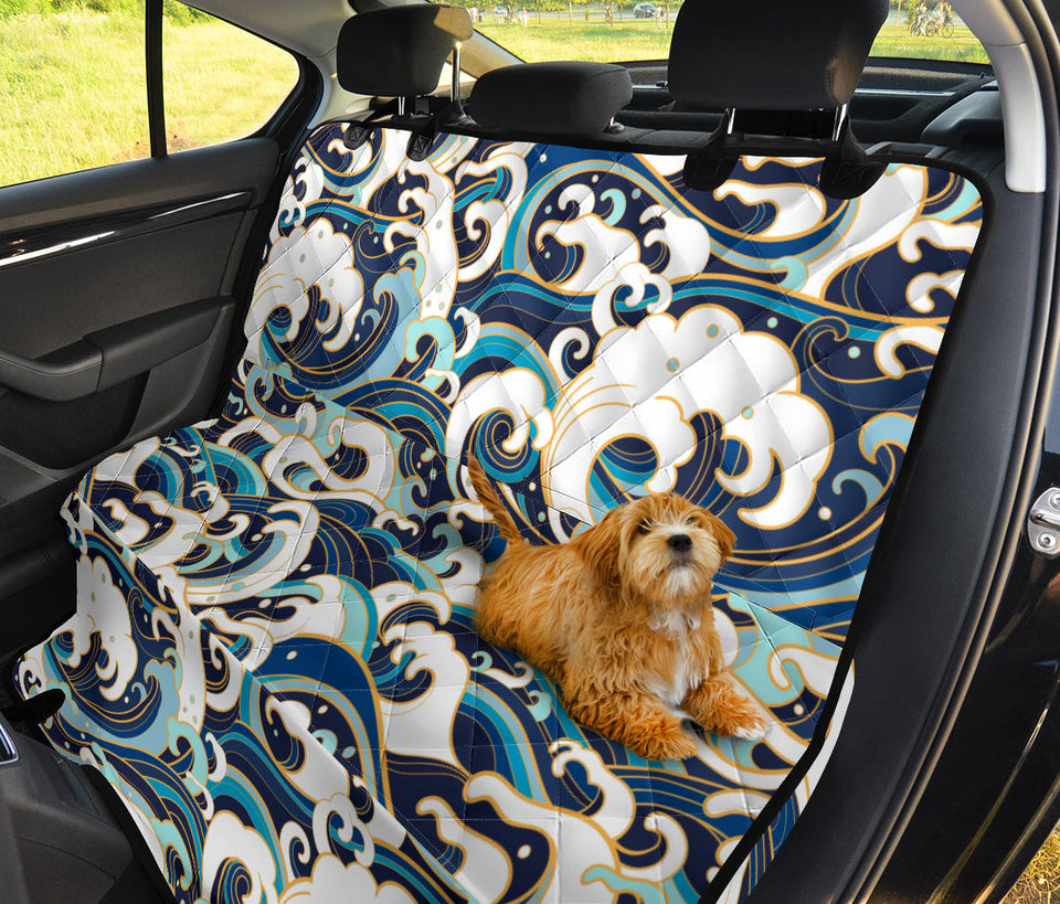 Japanese Wave Pattern Dog Car Seat Covers