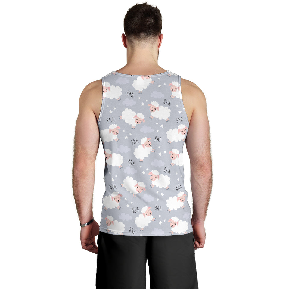 Sweet dreams sheep pattern Men Tank Top