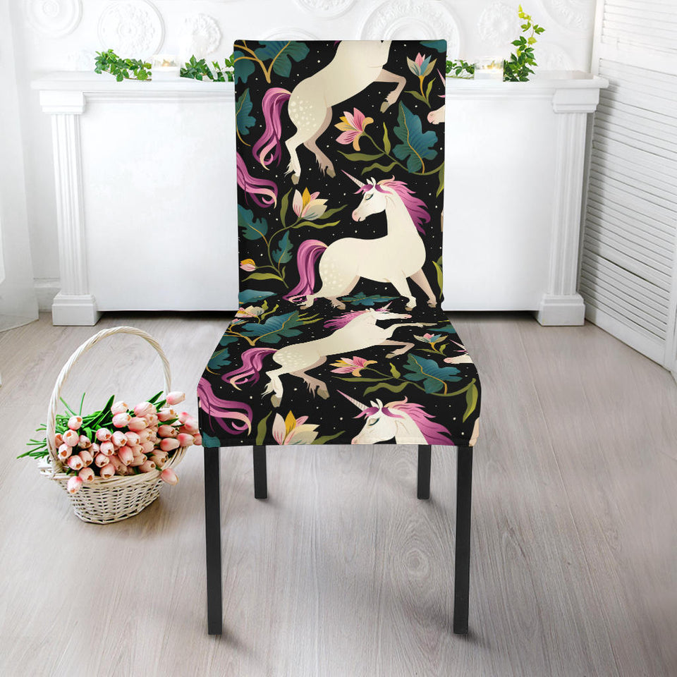 Unicorns Forest Background Dining Chair Slipcover