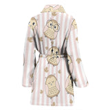 Cute Owl Leaf Women'S Bathrobe
