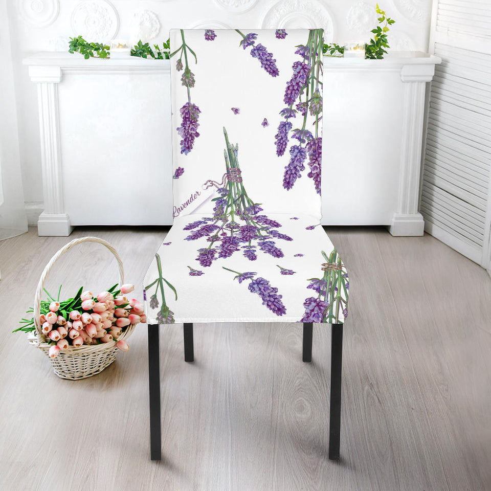 Lavender Flower Design Pattern Dining Chair Slipcover