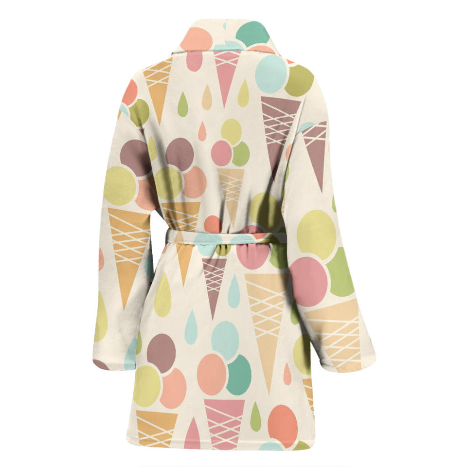 Ice Cream Cone Pattern Women'S Bathrobe