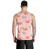 Cute fox pattern pink background Men Tank Top