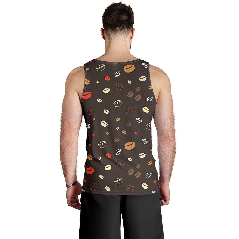 Coffee bean leave pattern Men Tank Top