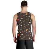 Coffee bean leave pattern Men Tank Top