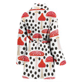 Red Mushroom Dot Pattern Women'S Bathrobe