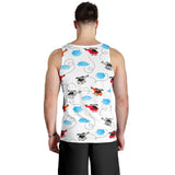 Watercolor helicopter cloud pattern Men Tank Top