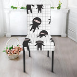 Ninja Pattern Plaid Background Dining Chair Slipcover