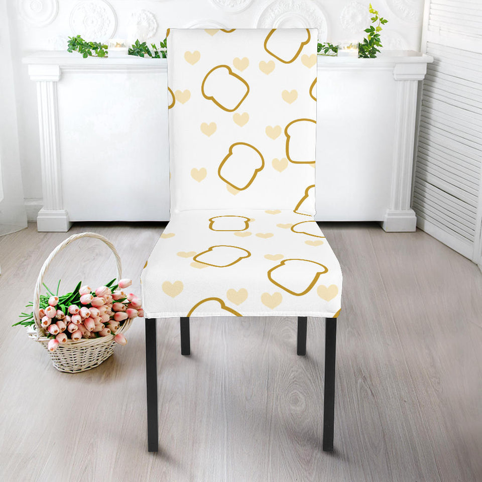 Bread Toast Pattern Print Design 01 Dining Chair Slipcover