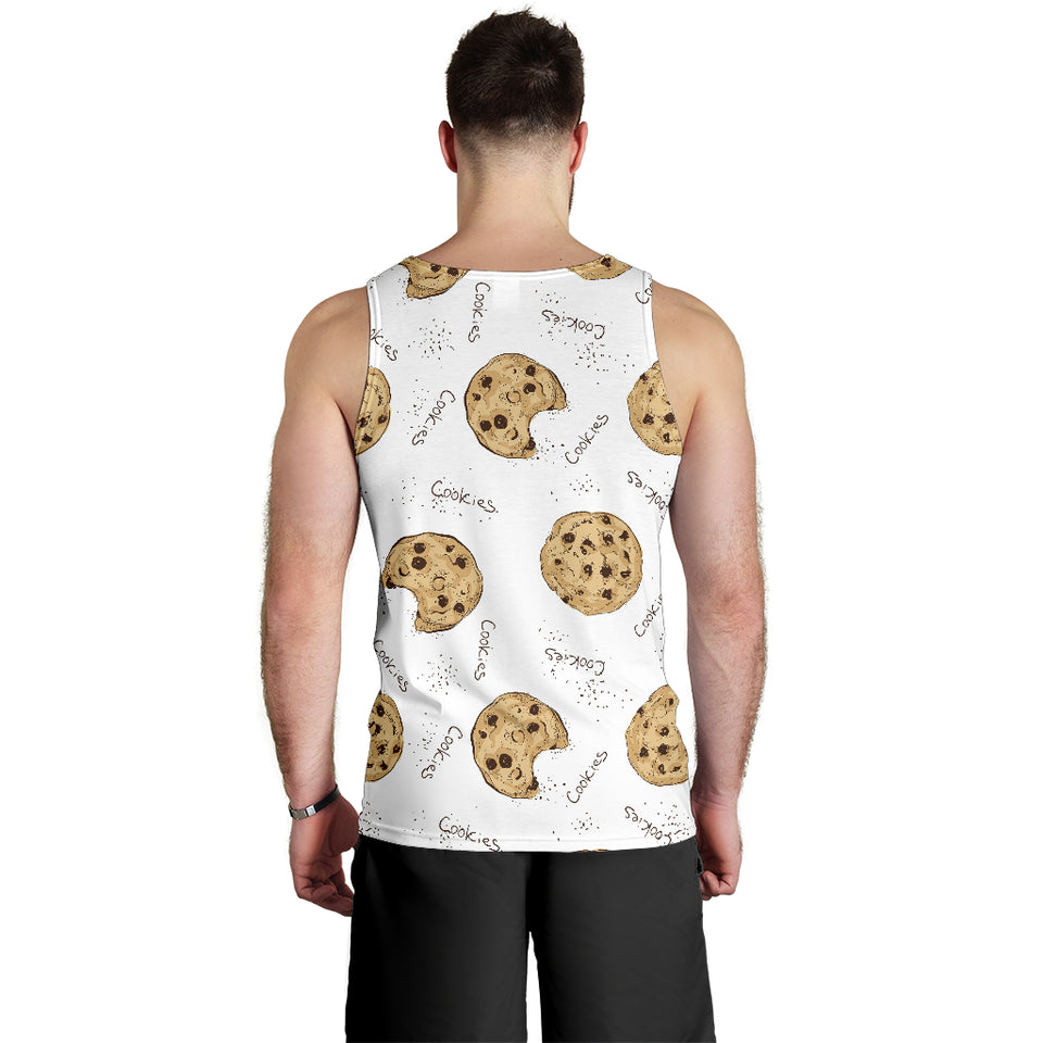 Sketch style cookie pattern Men Tank Top