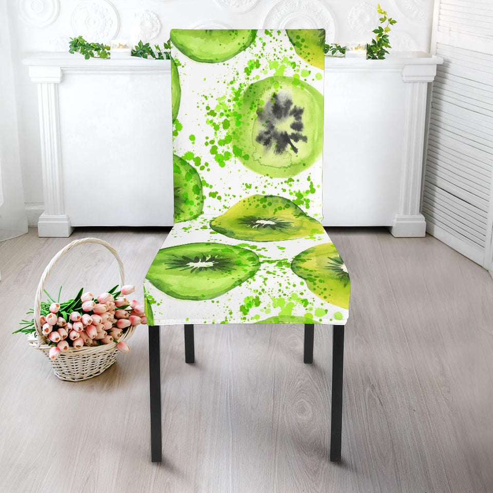 Watercolor Kiwi Pattern Dining Chair Slipcover