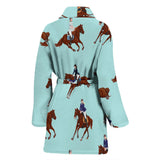 Horses Running Horses Rider Pattern Women'S Bathrobe