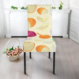 Onion Garlic White Red Pattern Dining Chair Slipcover