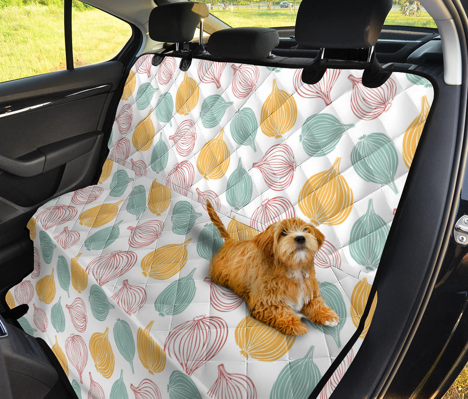 Colorful Onions White Background Dog Car Seat Covers