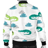 Watercolor Crocodile Pattern Men'S Bomber Jacket