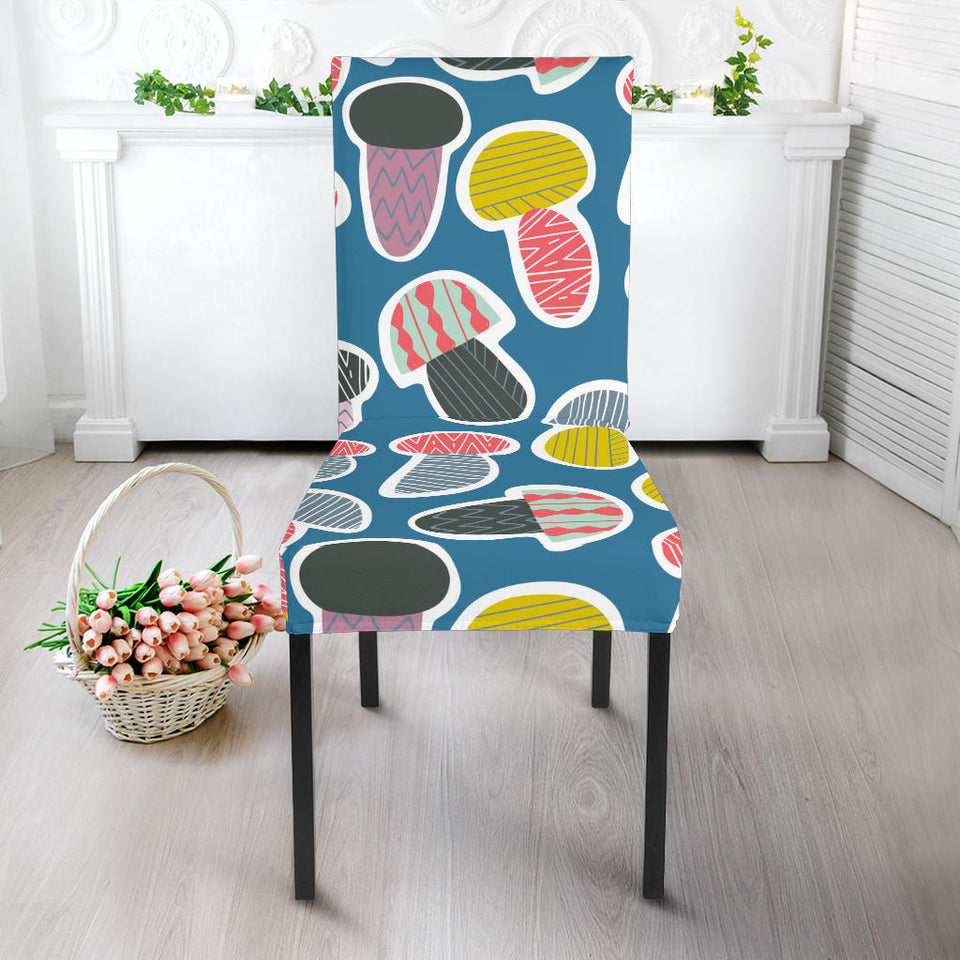 Colorful Mushroom Design Pattern Dining Chair Slipcover