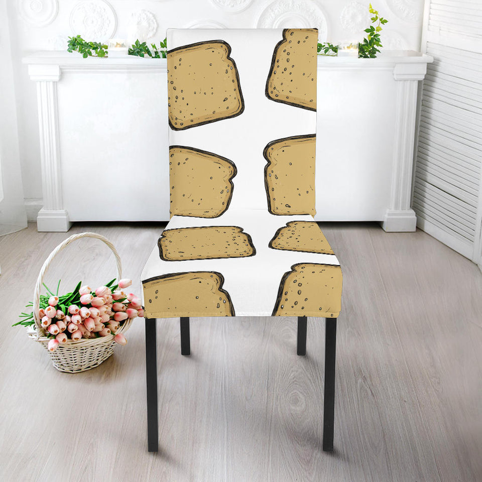 Bread Toast Pattern Print Design 03 Dining Chair Slipcover