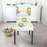 Cute Hand Drawn Mermaid Dining Chair Slipcover