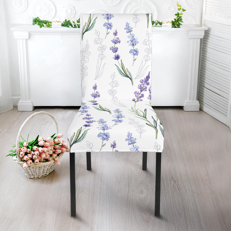 Hand Painting Watercolor Lavender Dining Chair Slipcover