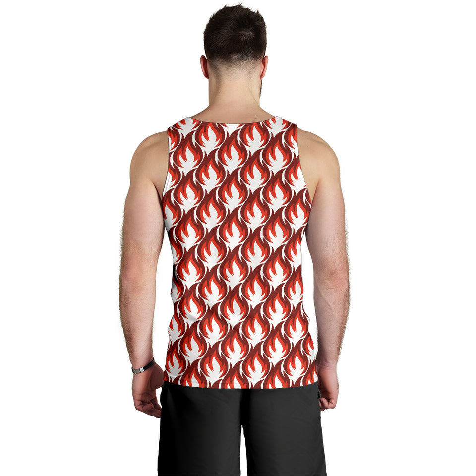 Fire flame symbol design pattern Men Tank Top