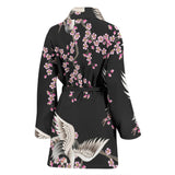 Japanese Crane Pink Sakura Pattern Women'S Bathrobe