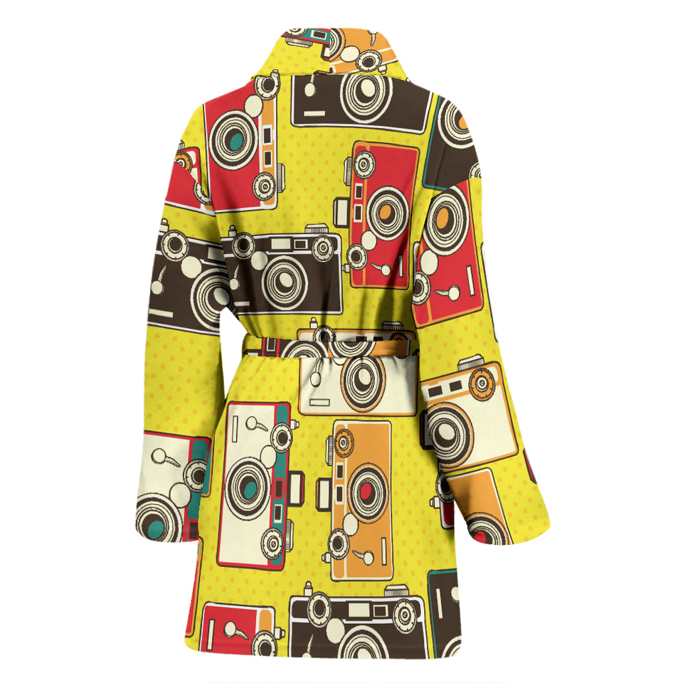 Camera Pattern Print Design 02 Women's Bathrobe