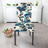 Japanese Wave Pattern Dining Chair Slipcover