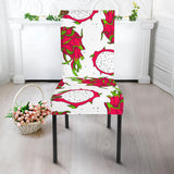 Dragon Fruits White Background Dining Chair Slipcover