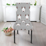 Bull Terrier Pattern Print Design 05 Dining Chair Slipcover