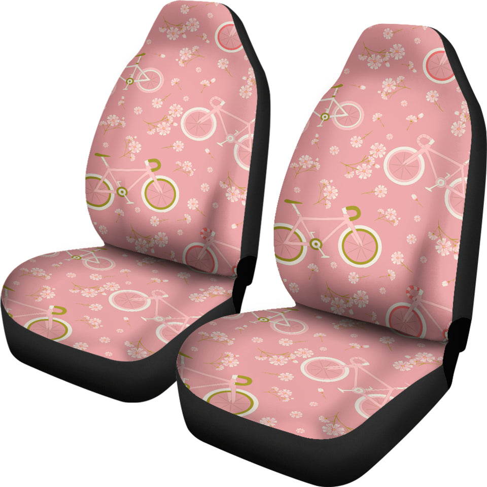Bicycle Pattern Print Design 02 Universal Fit Car Seat Covers