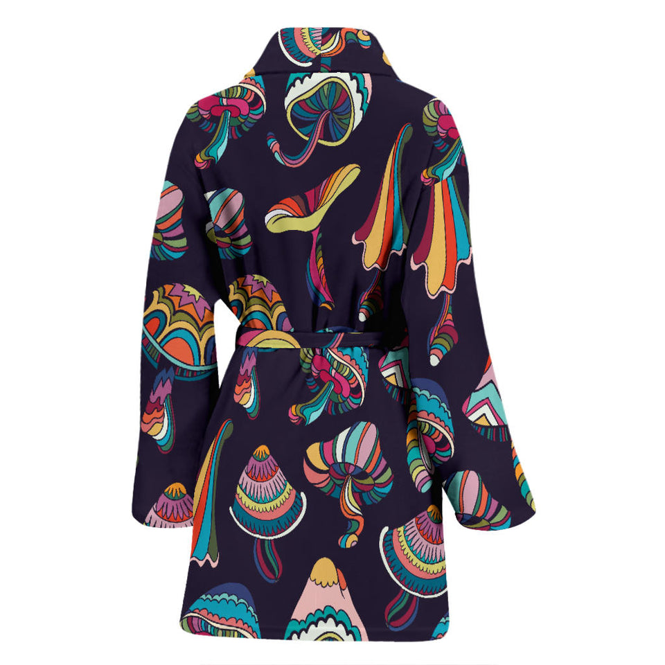 Colorful Mushroom Pattern Women'S Bathrobe