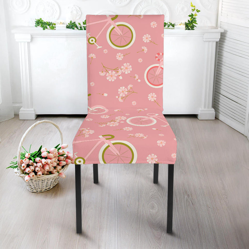 Bicycle Pattern Print Design 02 Dining Chair Slipcover