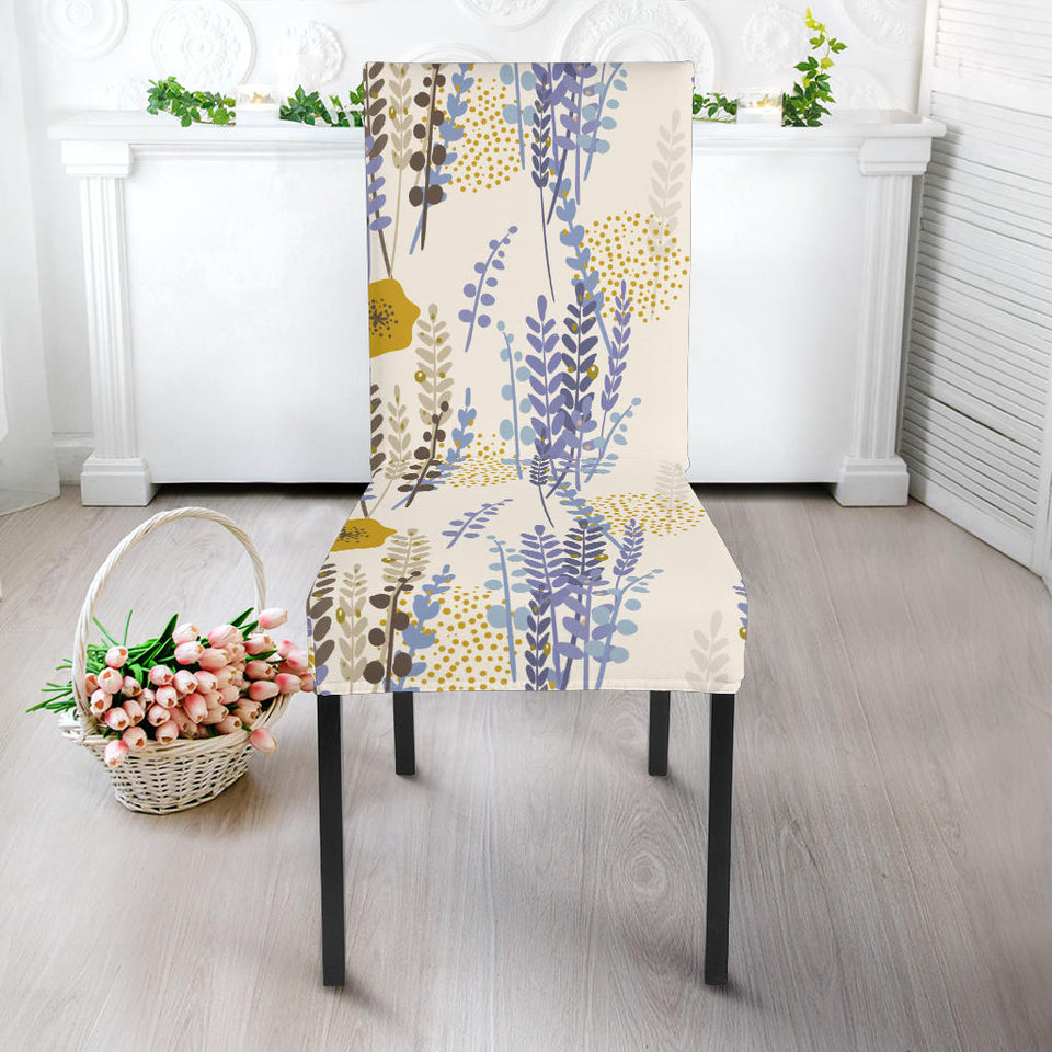 Lavender Modern Pattern Blackground Dining Chair Slipcover