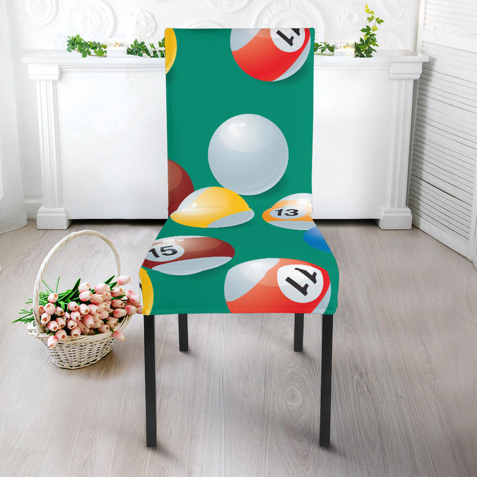 Billiard Ball Pattern Print Design 01 Dining Chair Slipcover