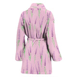 Lavender Pattern Pink Background Women'S Bathrobe