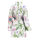 Beautiful Pink Lotus Waterlily Leaves Pattern Women'S Bathrobe