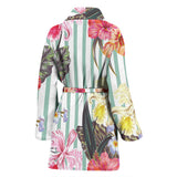 Colorful Orchid Flower Pattern Women'S Bathrobe