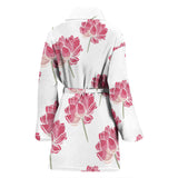 Pink Lotus Waterlily Pattern Women'S Bathrobe