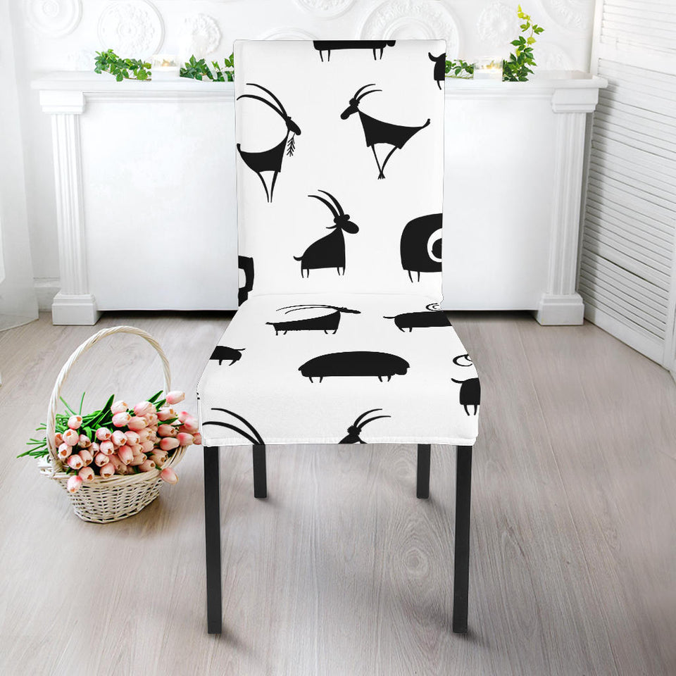 Goat Ram Pattern Dining Chair Slipcover