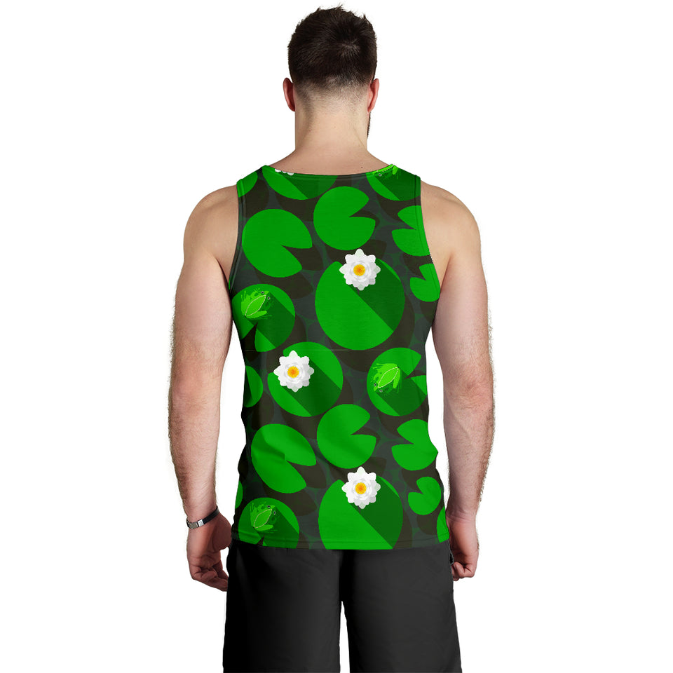 Frog waterlily pattern Men Tank Top