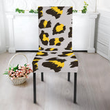 Gray Leopard Print Pattern Dining Chair Slipcover