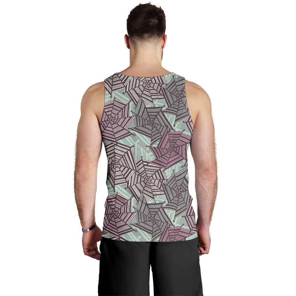Spider web cobweb design color pattern Men Tank Top