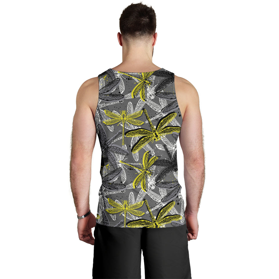 Hand drawn dragonfly pattern Men Tank Top