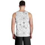 Spider web cobweb pattern white background Men Tank Top