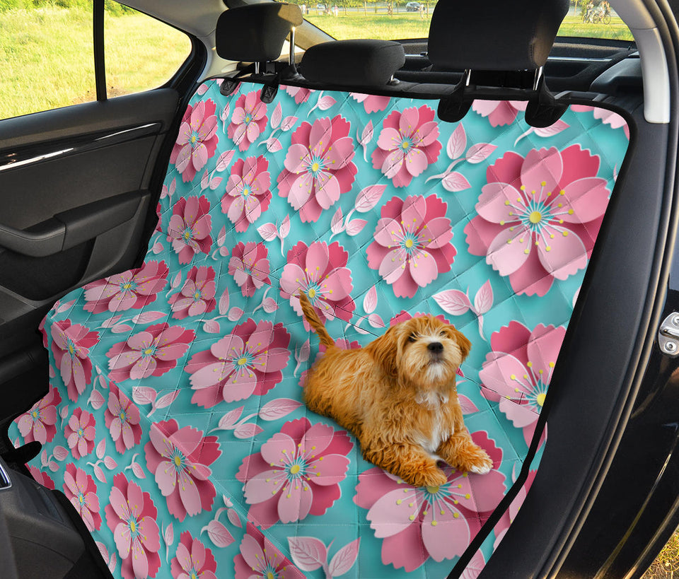 3D Sakura Cherry Blossom Pattern Dog Car Seat Covers